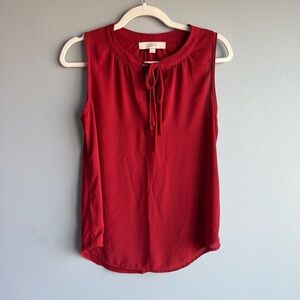 Red Loft Tie Tank Blouse
